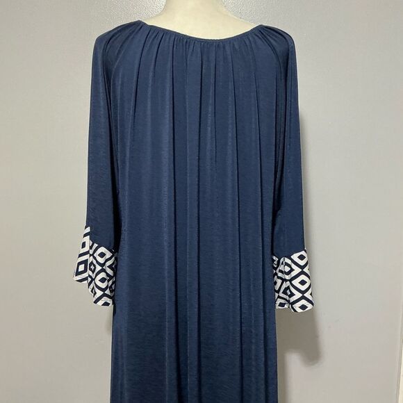2B Together Women's Plus Flutter Sleeve Tunic Dress Navy Blue Size 1X - Picture 4 of 8
